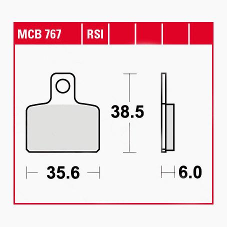 TRW Lucas Bremsbeläge organisch MCB767  35,6x38,5x6mm von TRW Lucas