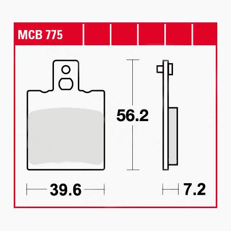 TRW Lucas Bremsbeläge organisch MCB775 39,6x56,2x7,2mm TRW Lucas Bremsbeläge organisch MCB775 39,6x56,2x7,2mm von TRW Lucas