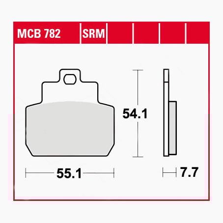 TRW Lucas Bremsbeläge organisch MCB782 55,1x54,1x7,7mm TRW Lucas Bremsbeläge organisch MCB782 55,1x54,1x7,7mm von TRW Lucas