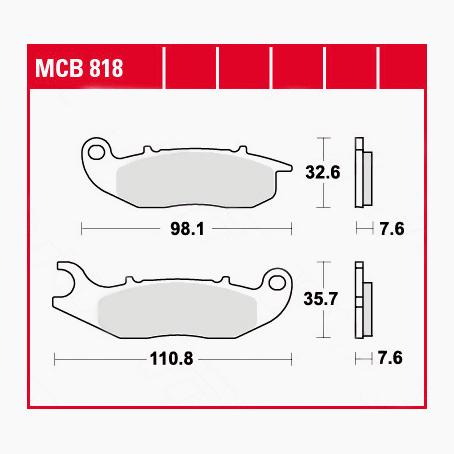 TRW Lucas Bremsbeläge organisch MCB818 98,1/110,8x32,6/35,7x7,6mm TRW Lucas Bremsbeläge organisch MCB818 98,1/110,8x32,6/35,7x7,6mm von TRW Lucas