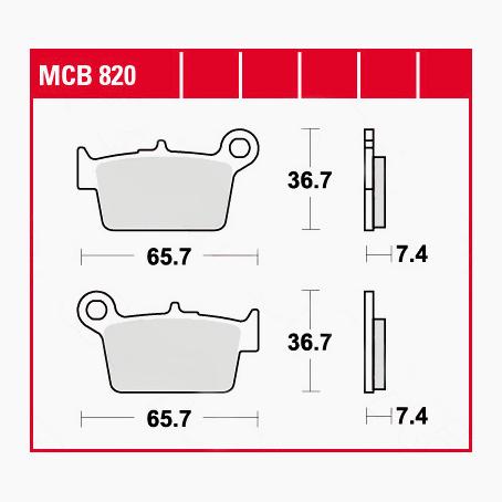 TRW Lucas Bremsbeläge organisch MCB820 65,7x36,7x7,4mm TRW Lucas Bremsbeläge organisch MCB820 65,7x36,7x7,4mm von TRW Lucas