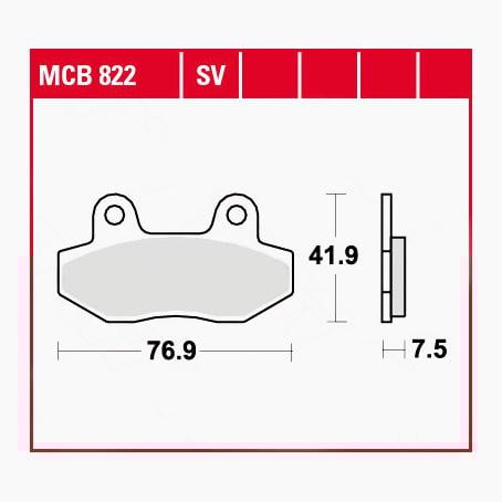TRW Lucas Bremsbeläge organisch MCB822 76,9x41,9x7,5mm TRW Lucas Bremsbeläge organisch MCB822 76,9x41,9x7,5mm von TRW Lucas