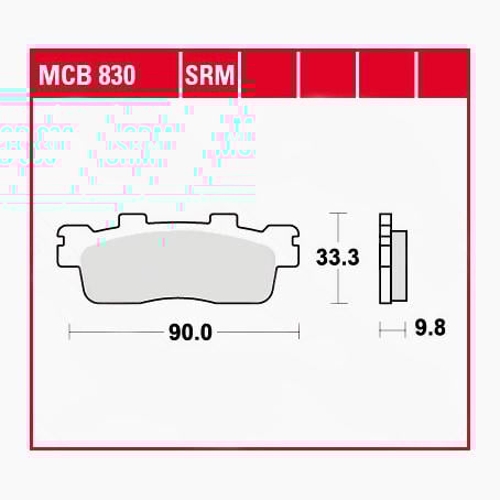 TRW Lucas Bremsbeläge organisch MCB830 90x33,3x9,8mm TRW Lucas Bremsbeläge organisch MCB830 90x33,3x9,8mm von TRW Lucas