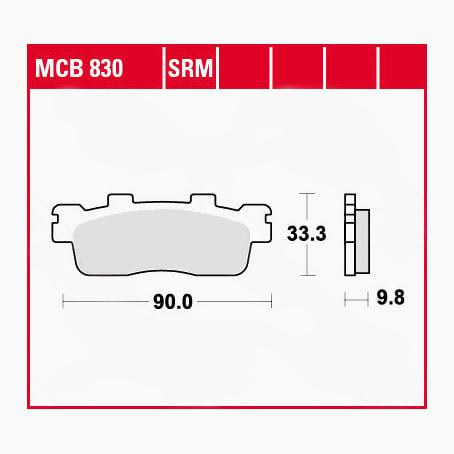 TRW Lucas Bremsbeläge organisch MCB830  90x33,3x9,8mm von TRW Lucas