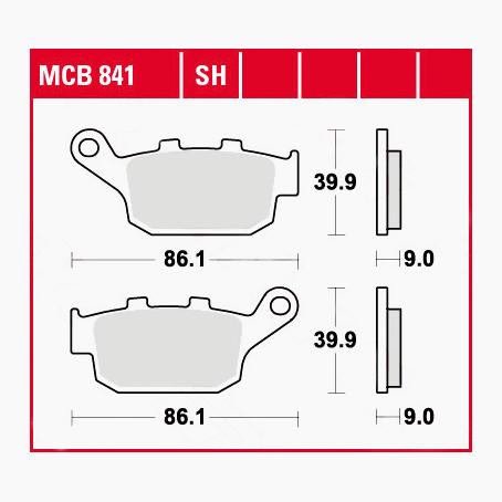 TRW Lucas Bremsbeläge organisch MCB841 86,1x39,9x9mm TRW Lucas Bremsbeläge organisch MCB841 86,1x39,9x9mm von TRW Lucas