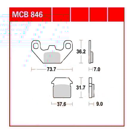 TRW Lucas Bremsbeläge organisch MCB846 73,7x36,2x7,0mm/37,6x31,7x9,0m TRW Lucas Bremsbeläge organisch MCB846 73,7x36,2x7,0mm/37,6x31,7x9,0m von TRW Lucas