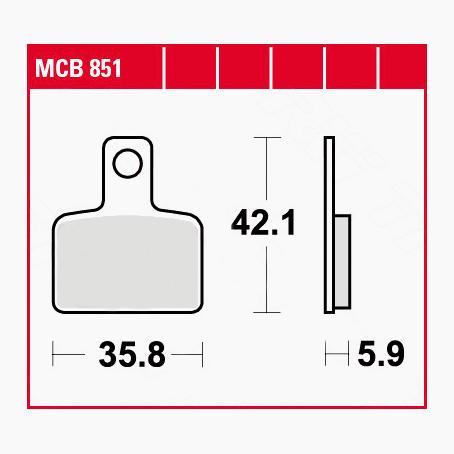 TRW Lucas Bremsbeläge organisch MCB851  35,8x42,1x5,9mm von TRW Lucas