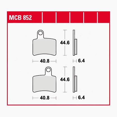 TRW Lucas Bremsbeläge organisch MCB852  40,8x44,6x6,4mm von TRW Lucas