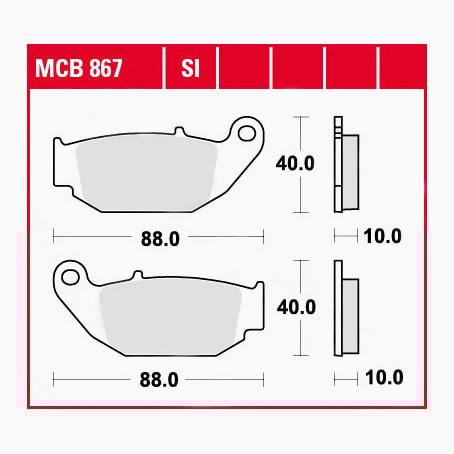 TRW Lucas Bremsbeläge organisch MCB867 88x40x10mm TRW Lucas Bremsbeläge organisch MCB867 88x40x10mm von TRW Lucas