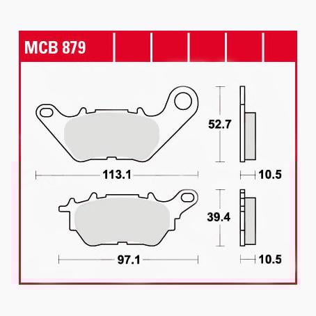 TRW Lucas Bremsbeläge organisch MCB879 113,1/97,1x52,7/39,4x10,5mm TRW Lucas Bremsbeläge organisch MCB879 113,1/97,1x52,7/39,4x10,5mm von TRW Lucas