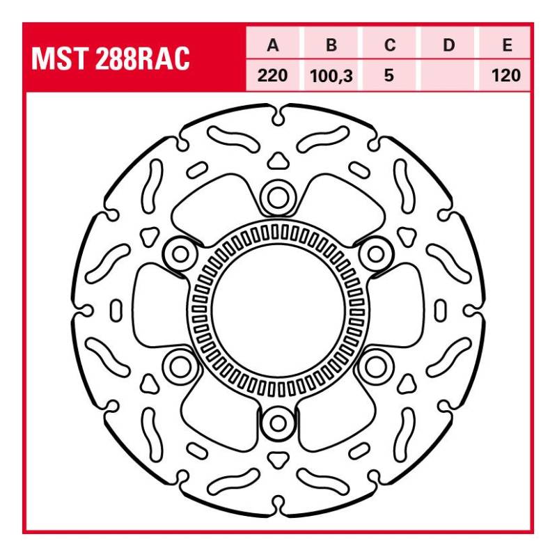 TRW Lucas Bremsscheibe RAC starr MST288RAC 220/100,3/120/5mm von TRW Lucas