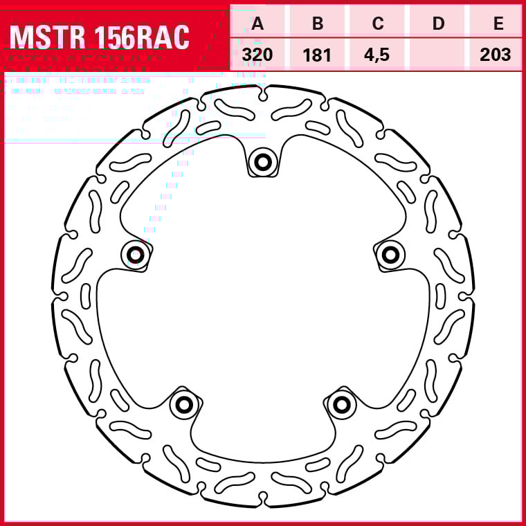 TRW Lucas Bremsscheibe RAC starr MSTR156RAC 320/181/203/4,5mm von TRW Lucas