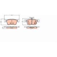 Bremsbelagsatz TRW GDB2223, Hinten von Trw