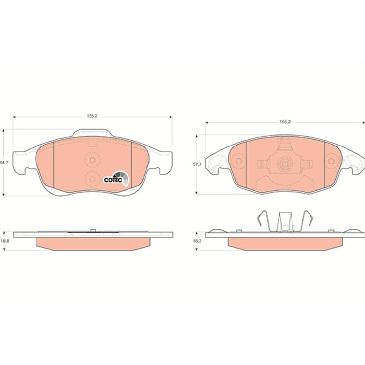 TRW Bremsbel?ge vorne Citroen DS Peugeot von TRW