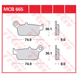 TRW Bremsbeläge Roller & Offroad ECE R90 homologiert von TRW