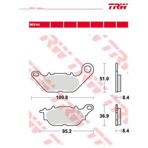 TRW Bremsbeläge organisch ECE R90 homologiert TRW Bremsbeläge organisch ECE R90 homologiert von TRW
