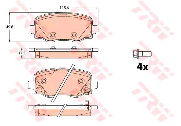 TRW Bremsbelagsatz FIAT,JEEP,ALFA ROMEO GDB2116 77367417,77369350,77368788 77361005,77361008,77361112,77369320,77367145 TRW Bremsbelagsatz FIAT,JEEP,ALFA ROMEO GDB2116 77367417,77369350,77368788 77361005,77361008,77361112,77369320,77367145 von TRW