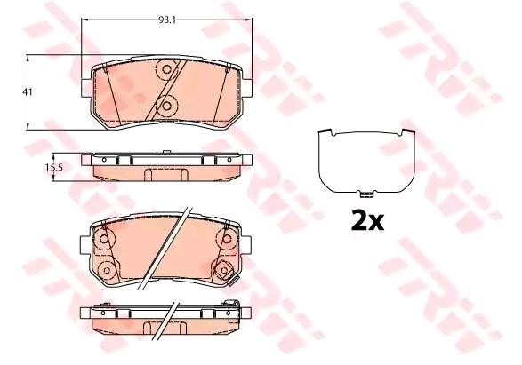 TRW Bremsbelagsatz HYUNDAI,KIA GDB3636 58302D7A00,58302D7A00 von TRW