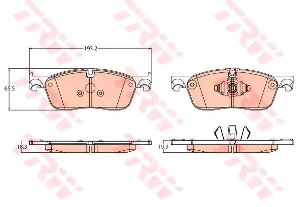TRW Bremsbelagsatz LAND ROVER,JAGUAR GDB2119 T4N13434,T4N9760,GX732K021BB LR090689,GX732K021BA,GX732K021BC,T2H53847 TRW Bremsbelagsatz LAND ROVER,JAGUAR GDB2119 T4N13434,T4N9760,GX732K021BB LR090689,GX732K021BA,GX732K021BC,T2H53847 von TRW