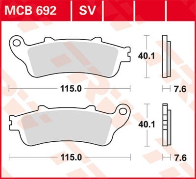 TRW Bremsbelagsatz MCB692SV Bremsbeläge,Bremsklötze,Bremssteine,Bremsbeläge & Bremsbelagsatz,Bremsklötze & Bremsbelagsatz von TRW