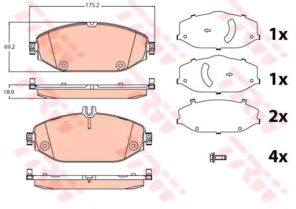 TRW Bremsbelagsatz MERCEDES-BENZ GDB2097 0084202820,A0084202820 TRW Bremsbelagsatz MERCEDES-BENZ GDB2097 0084202820,A0084202820 von TRW