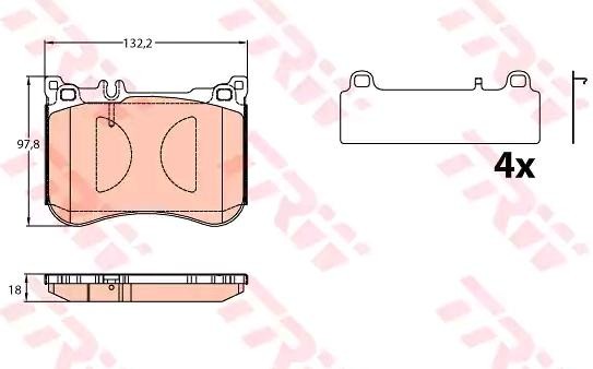 TRW Bremsbelagsatz MERCEDES-BENZ GDB2144 74203320,84200220,A0074203320 0064205020,0064208820,0084203320,A0064208820,A0084203320,0074203320,0084200920 TRW Bremsbelagsatz MERCEDES-BENZ GDB2144 74203320,84200220,A0074203320 0064205020,0064208820,0084203320,A0064208820,A0084203320,0074203320,0084200920 von TRW