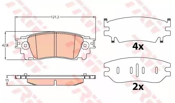 TRW Bremsbelagsatz TOYOTA,LEXUS GDB4459 0446678010,0446678020,NS554 TRW Bremsbelagsatz TOYOTA,LEXUS GDB4459 0446678010,0446678020,NS554 von TRW