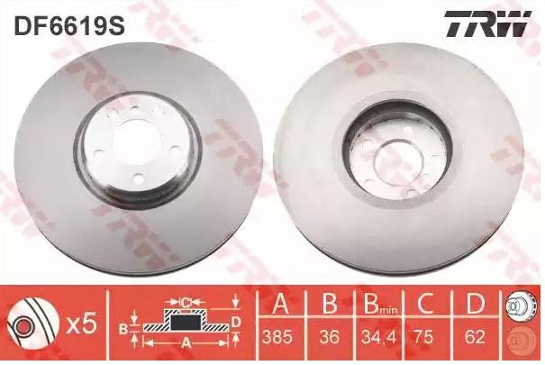 TRW Bremsscheibe BMW DF6619S 34116782068,6782068 Bremsscheiben,Scheibenbremsen TRW Bremsscheibe BMW DF6619S 34116782068,6782068 Bremsscheiben,Scheibenbremsen von TRW