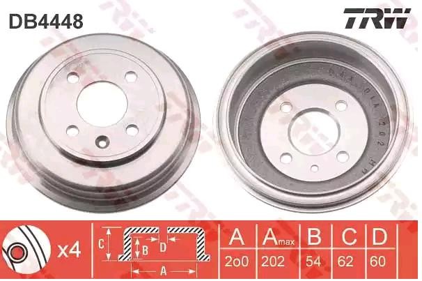 TRW Bremstrommel CHEVROLET DB4448 96853514 TRW Bremstrommel CHEVROLET DB4448 96853514 von TRW