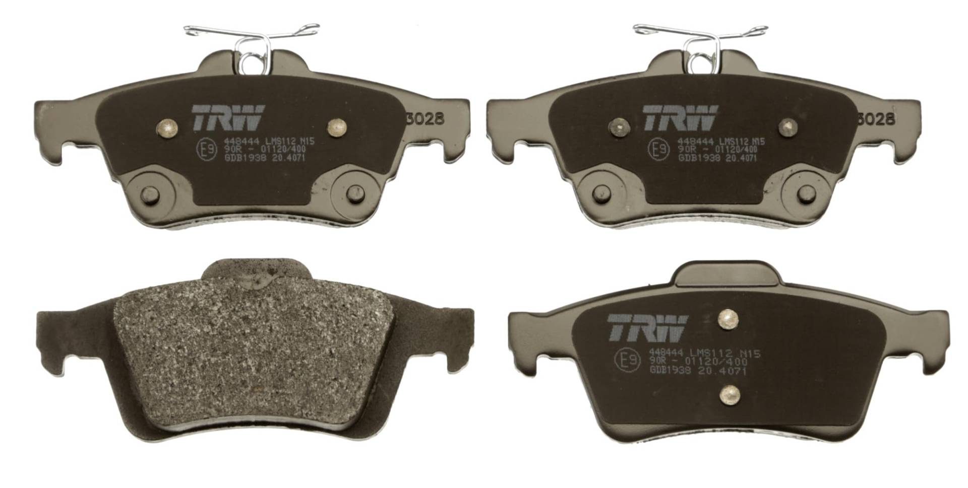 TRW GDB1938 Bremsbelagsatz 4-Teilig für Ford Focus III Turnier 2010 - Hinterachse und Andere Fahrzeuge von TRW