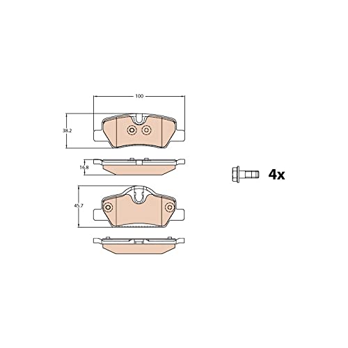 TRW gdb2088 Bremsbelag, Satz von 4 TRW gdb2088 Bremsbelag, Satz von 4 von TRW