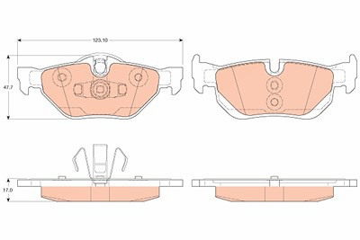 Trw Bremsbeläge hinten (Satz) [Hersteller-Nr. GDB2050] für BMW von TRW