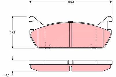 Trw Bremsbeläge hinten (Satz) [Hersteller-Nr. GDB887] für Daihatsu, Mazda, Suzuki von TRW