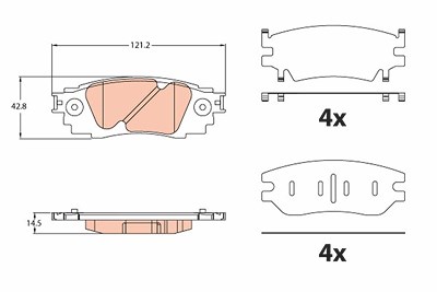 Trw Bremsbeläge hinten (Satz) [Hersteller-Nr. GDB2183] für Lexus, Toyota von TRW