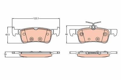 Trw Bremsbeläge hinten (Satz) [Hersteller-Nr. GDB2194] für Ford von TRW