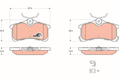 Trw Bremsbeläge hinten (Satz) [Hersteller-Nr. GDB3334] für Toyota von TRW