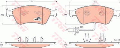 Trw Bremsbelagsatz, Scheibenbremse [Hersteller-Nr. GDB1553] für Audi, VW von TRW