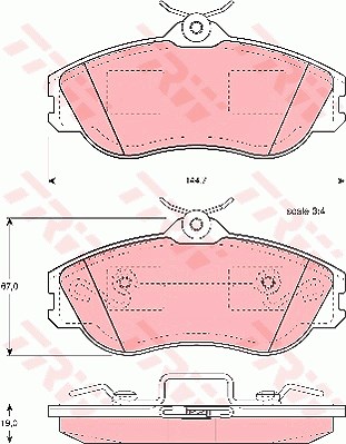 Trw Bremsbelagsatz, Scheibenbremse [Hersteller-Nr. GDB815] für Audi von TRW