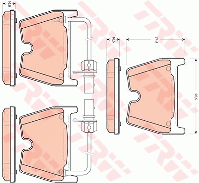 Trw Bremsbelagsatz, Scheibenbremse [Hersteller-Nr. GDB1688] für Audi von TRW