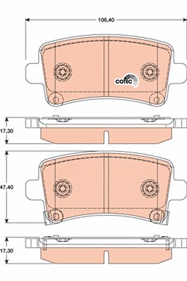 Trw Bremsbelagsatz, Scheibenbremse [Hersteller-Nr. GDB1784] für Chevrolet, Opel, Saab von TRW