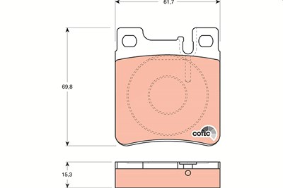 Trw Bremsbelagsatz, Scheibenbremse [Hersteller-Nr. GDB1123] für Chrysler, Mercedes-Benz von TRW