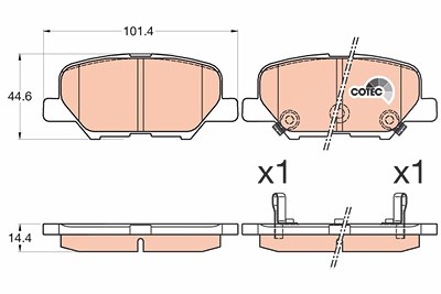Trw Bremsbelagsatz, Scheibenbremse [Hersteller-Nr. GDB3583] für Citroën, Mazda, Mitsubishi, Peugeot von TRW