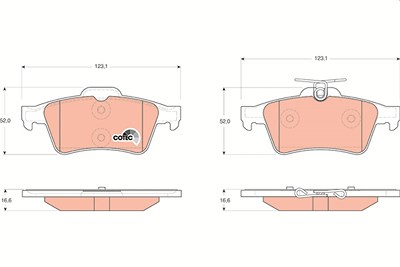 Trw Bremsbelagsatz, Scheibenbremse [Hersteller-Nr. GDB1621] für Cadillac, Citroën, Mazda, Nissan, Opel, Peugeot, Renault, Saab, Vauxhall, Volvo von TRW