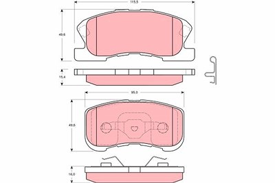 Trw Bremsbelagsatz, Scheibenbremse [Hersteller-Nr. GDB3220] für Daihatsu, Mitsubishi, Perodua von TRW