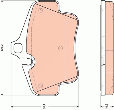 Trw Bremsbelagsatz, Scheibenbremse [Hersteller-Nr. GDB1758] für Porsche von TRW