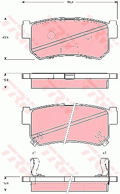 Trw Bremsbelagsatz, Scheibenbremse [Hersteller-Nr. GDB3382] für Daewoo, Ssangyong von TRW