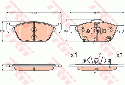 Trw Bremsbelagsatz, Scheibenbremse [Hersteller-Nr. GDB3600] für Honda von TRW