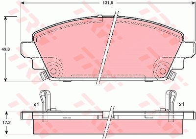 Trw Bremsbelagsatz, Scheibenbremse [Hersteller-Nr. GDB3189] für Honda von TRW