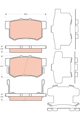 Trw Bremsbelagsatz, Scheibenbremse [Hersteller-Nr. GDB3447] für Honda, Suzuki von TRW