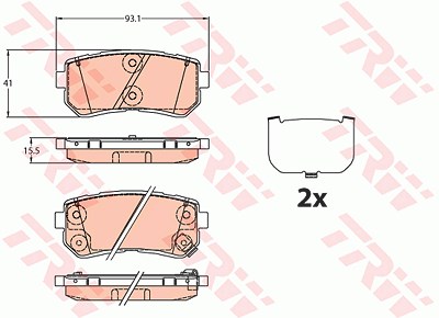 Trw Bremsbelagsatz, Scheibenbremse [Hersteller-Nr. GDB3636] für Hyundai, Kia von TRW